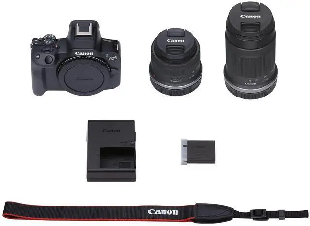 Alt view image 11 of 20 - Canon EOS R50 Mirrorless Camera with 18-45mm and 55-210mm Lenses (Black)
