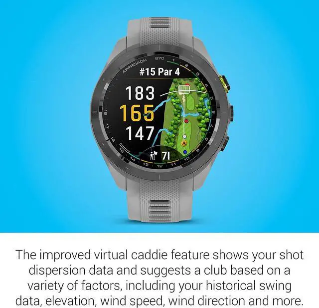 Alt view image 4 of 4 - Garmin Approach S70, Black (47mm) with Accessories