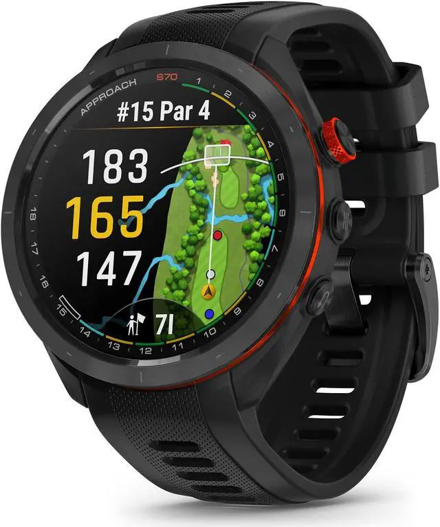 Alt view image 2 of 18 - Garmin Approach S70, 47mm, Premium GPS Golf Watch, Black
