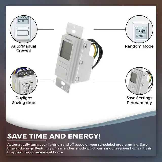 Alt view image 2 of 4 - Honeywell PLS750C1000 Timer Switch with Sunrise Sunset Single or 3 Way