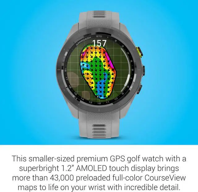 Alt view image 3 of 3 - Garmin Approach S70, 42mm, Premium GPS Golf Watch, Powder Gray