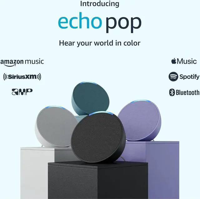Alt view image 3 of 4 - Echo Pop (1st Generation) Smart Speaker - Charcoal with Cleaning Kit