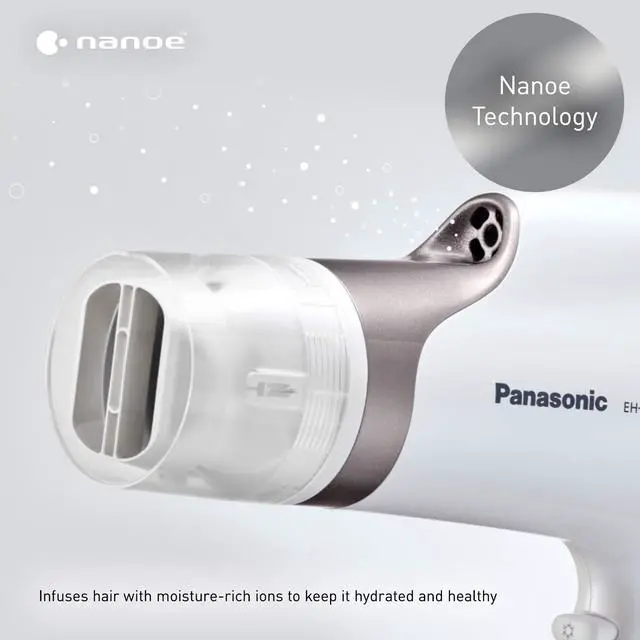 Alt view image 4 of 11 - Panasonic EH-NA67-W Nanoe Salon Hair Dryer with Oscillating QuickDry Nozzle (White)