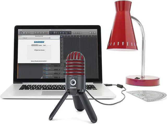 Alt view image 7 of 9 - Samson Meteor Mic USB Studio Microphone, Limited Edition - Titanium Black/Red