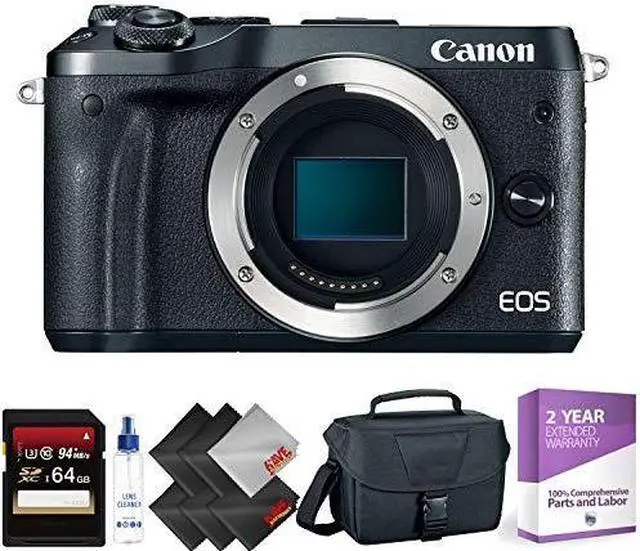 Alt view image 2 of 3 - Canon EOS M6 Mirrorless Digital Camera (Body Only, Black) + 64GB Memory Card + 2 Year Accidental Warranty