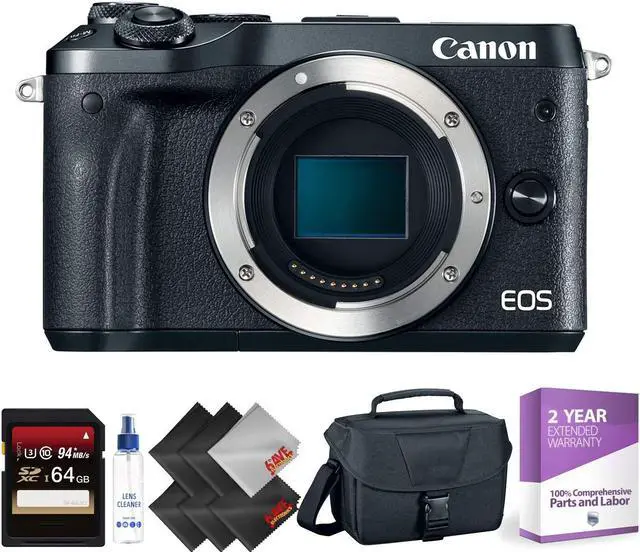 Alt view image 3 of 3 - Canon EOS M6 Mirrorless Digital Camera (Body Only, Black) + 64GB Memory Card + 2 Year Accidental Warranty