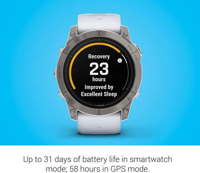 Alt view image 3 of 11 - Garmin epix Pro (Gen 2) Sapphire Edition, 51mm, High Performance Smartwatch, Advanced Training Technology, Built-in Flashlight, Whitestone