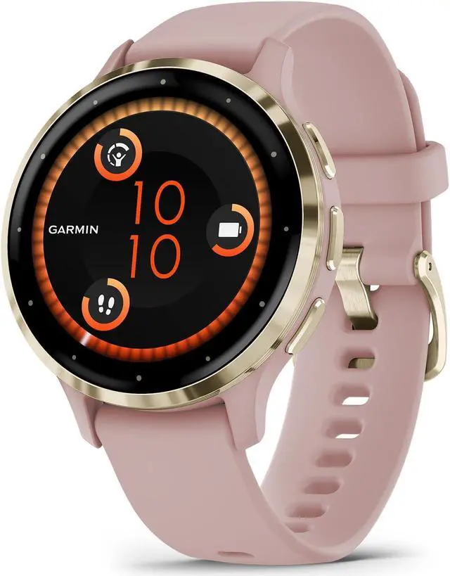 Alt view image 2 of 14 - Garmin Venu 3S, Soft Gold Stainless Steel Bezel with Dust Rose Case and Silicone Band | Smart Watch 010-02785-03