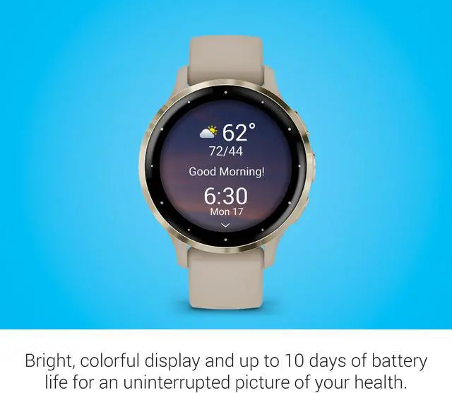 Alt view image 4 of 8 - Garmin Venu 3S, Soft Gold Stainless Steel Bezel with French Gray Case and Silicone Band | Smart Watch 010-02785-02