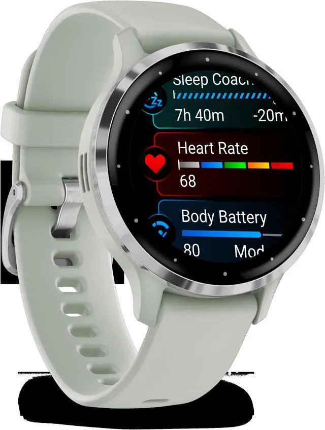 Alt view image 4 of 4 - Garmin Venu 3S Advanced Fitness And Health Tracker Smart Watch - Sage Gray Case