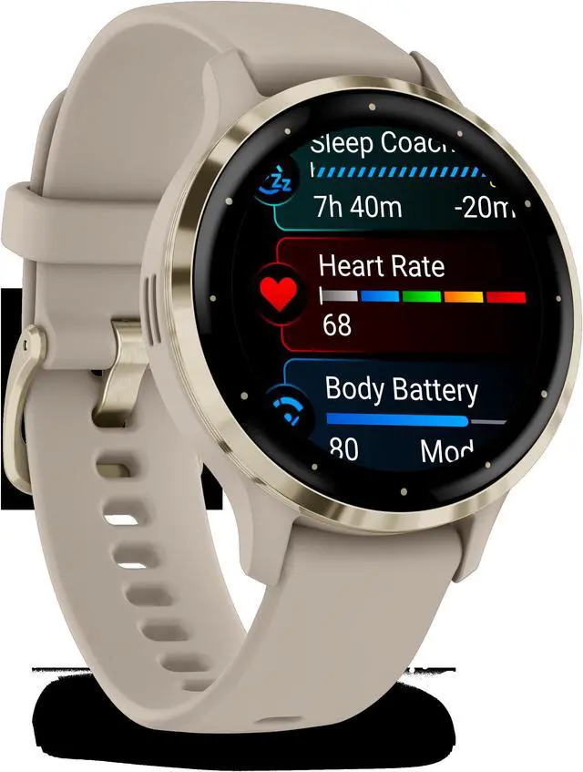 Alt view image 2 of 3 - Garmin Venu 3S Advanced Fitness And Health Tracker Smart Watch - French Gray Case