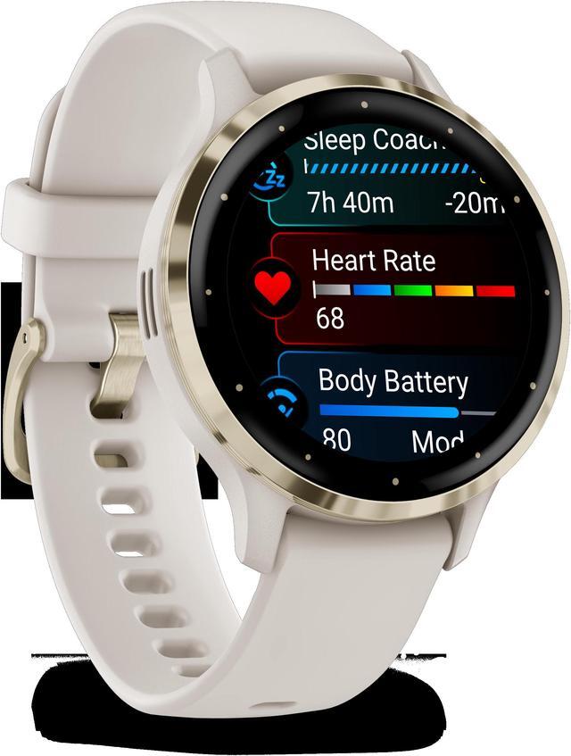 Alt view image 2 of 4 - Garmin Venu 3S Advanced Fitness And Health Tracker Smart Watch - Ivory Case