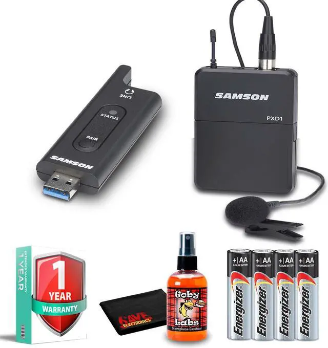 Main image of Samson XPD2 Lavalier USB Digital Wireless System with 6Ave Cleaning Kit, 4 x AA Batteries and 1-Year Additional Warranty