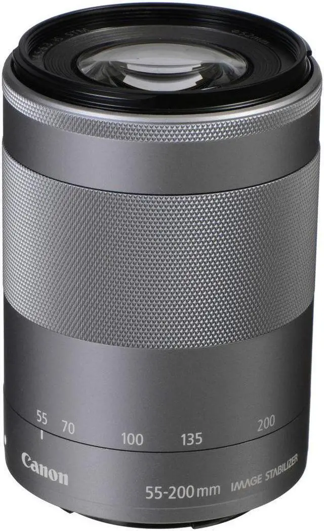 Alt view image 2 of 4 - Canon EF-M 55-200mm f/4.5-6.3 IS STM Lens (Silver) (1122C002) + 64GB Card  - Bundle