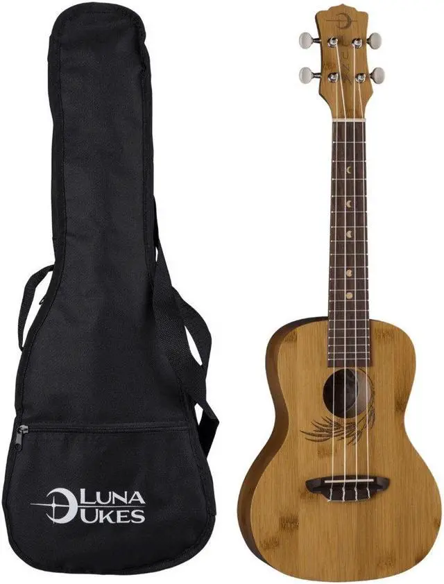 Alt view image 9 of 11 - Luna Uke Bamboo Concert Ukulele with Gigbag, 19 Frets, 'C' Shape Neck, Walnut Fretboard, Satin Natural