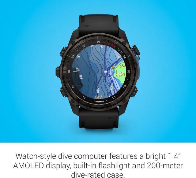 Alt view image 3 of 17 - Garmin Descent Mk3i, Dive Computer and Multisport GPS Smartwatch, Air Integration, Black