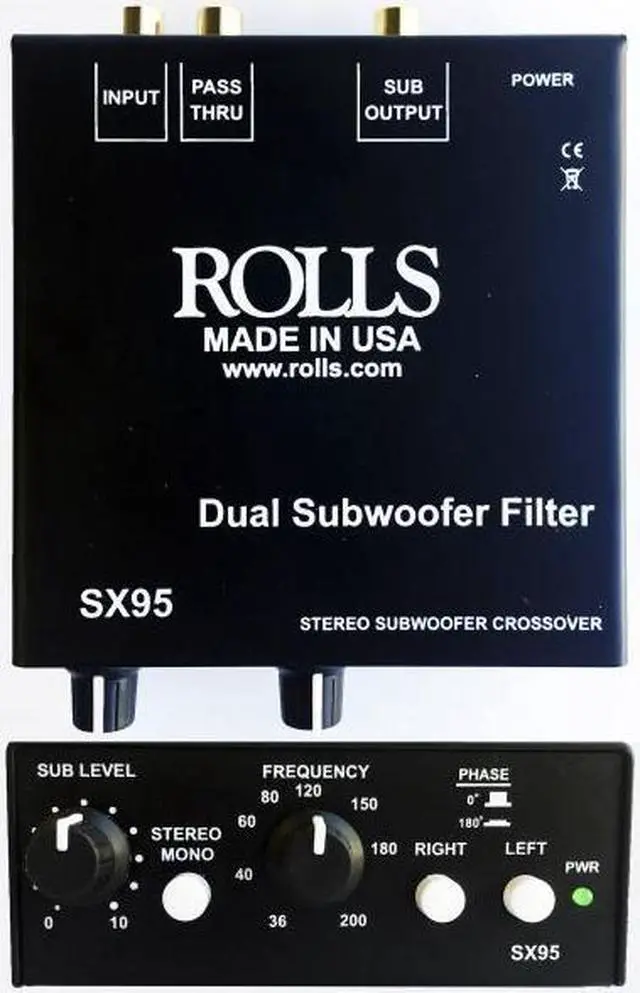 Alt view image 2 of 4 - ROLLS SX95 Stereo Subwoofer Crossover/Filter, 12V Auxiliary Power Outlet Bundle