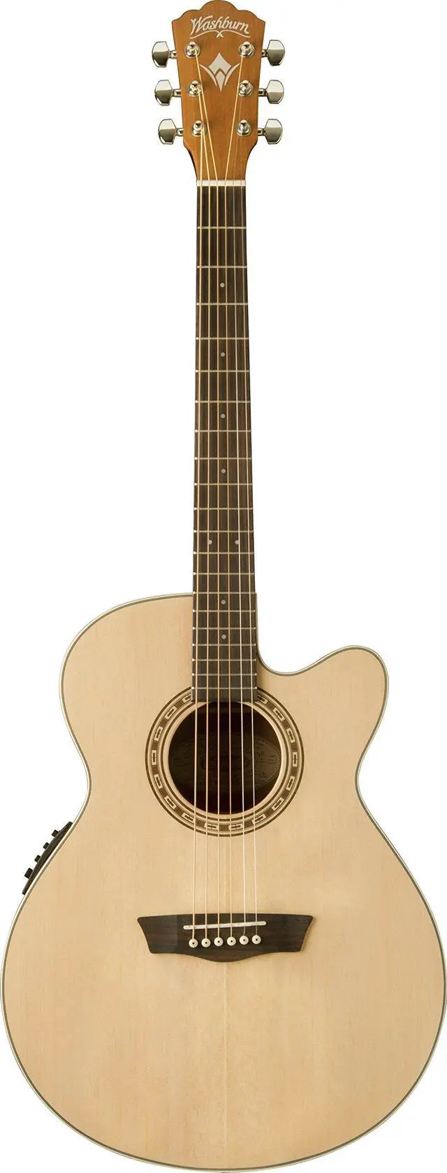 Main image of Washburn Harvest 6 String Acoustic-Electric Guitar, Right, Natural (WG7SCE-A)