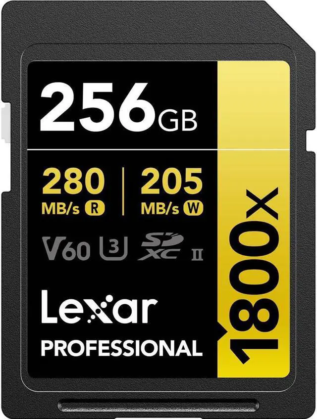 Alt view image 12 of 19 - Lexar Gold Series Professional 1800x 256GB UHS-II U3 SDXC Memory Card
