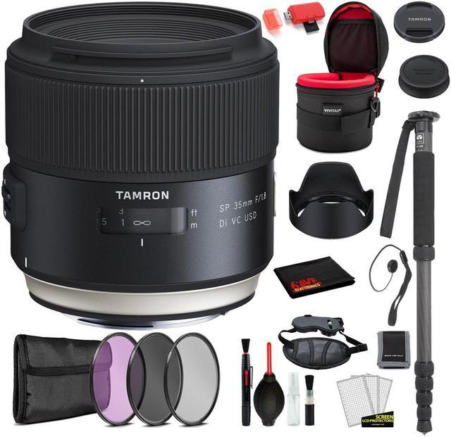 Tamron SP 35mm f/1.8 Di VC USD Lens for Nikon F with Bundle Includes:  Vivtar Padded Lens Case