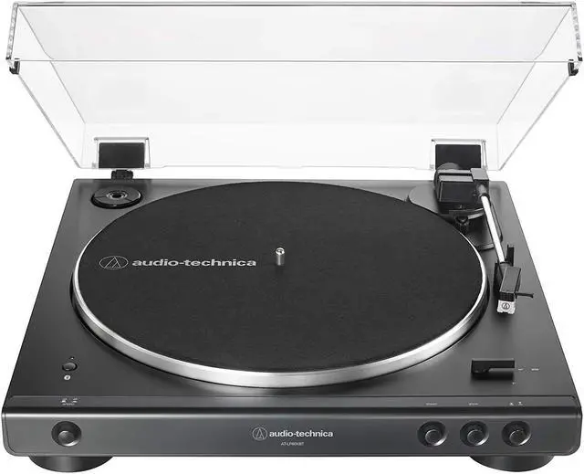 Main image of Audio-Technica AT-LP60XBT-BK Fully Automatic Bluetooth Belt-Drive Stereo Turntable, Black, Hi-Fi, 2 Speed, Dust Cover, Anti-Resonance, Die-cast Aluminum Platter