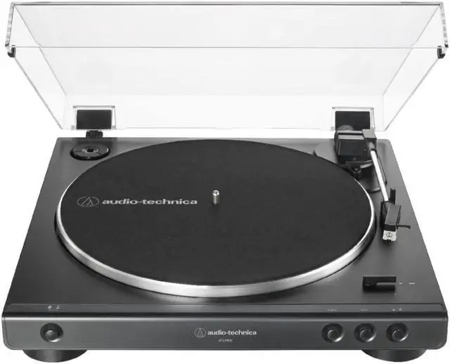 Main image of Audio-Technica AT-LP60X-BK Fully Automatic Belt-Drive Stereo Turntable, Black, Hi-Fi, 2 Speed, Dust Cover, Anti-Resonance, Die-Cast Aluminum Platter