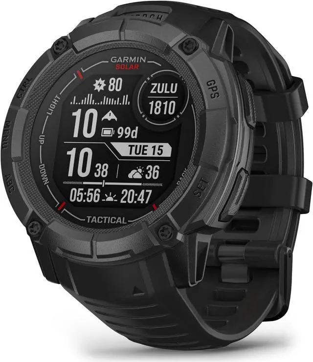 Alt view image 2 of 4 - Garmin Instinct 2X Solar - Tactical Edition Rugged GPS Smartwatch (Black) Bundle