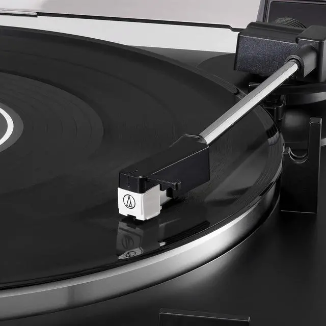 Alt view image 3 of 4 - Audio-Technica AT-LP60X-GM Fully Automatic Belt-Drive Stereo Turntable, Gunmetal/Black, Hi-Fi, 2 Speed, Dust Cover, Anti-Resonance, Die-Cast Aluminum Platter