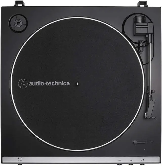 Alt view image 2 of 4 - Audio-Technica AT-LP60X-GM Fully Automatic Belt-Drive Stereo Turntable, Gunmetal/Black, Hi-Fi, 2 Speed, Dust Cover, Anti-Resonance, Die-Cast Aluminum Platter