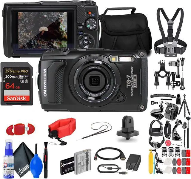 Main image of OM SYSTEM Tough TG-7 Waterproof Camera, With 50 Piece Accessory Kit + More
