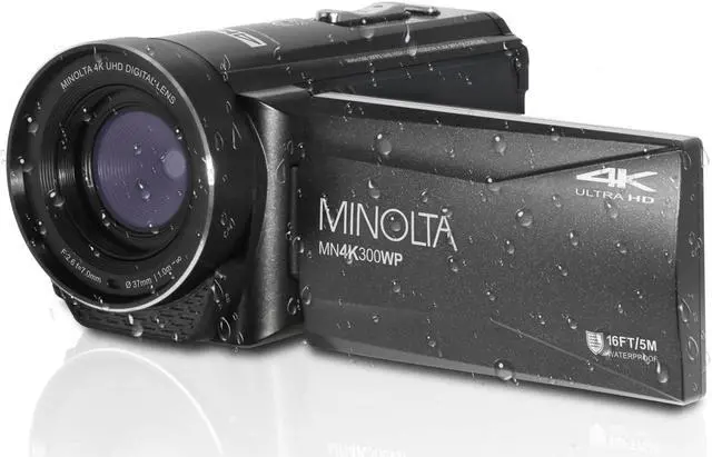 Main image of Minolta MN4K300WP 4K Ultra HD / 56 MP Waterproof Camcorder - Black