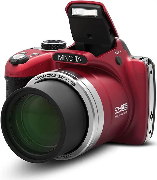 Alt view image 7 of 9 - Minolta MN53Z-R 16.0-Megapixel 53x Zoom Bridge Camera (Red)