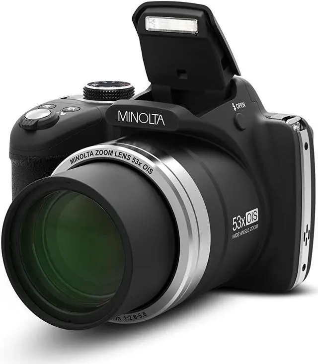 Alt view image 8 of 10 - Minolta MN53Z-BK 16.0-Megapixel 53x Zoom Bridge Camera (Black)