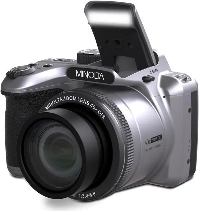 Main image of Minolta 20 Mega Pixels 40x Optical Zoom Digital Camera with 1080p FHD Video, Silver