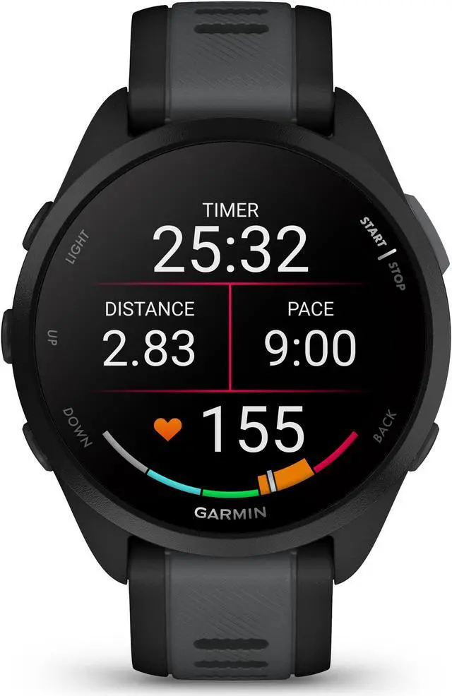 Alt view image 2 of 4 - Garmin Forerunner 165 Music GPS Running Smart watch Bundle - Black/Slate Gray
