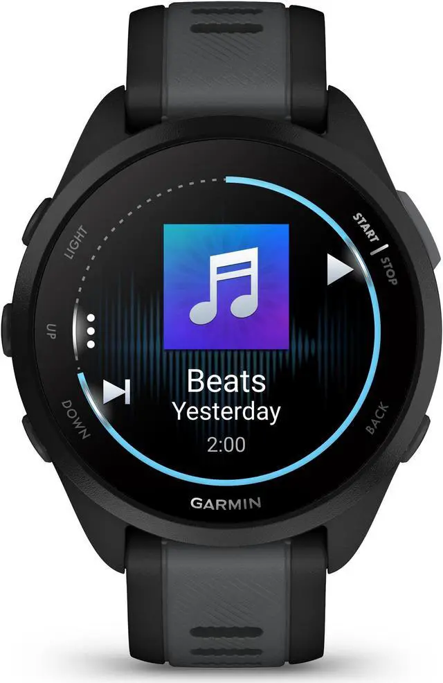 Alt view image 4 of 4 - Garmin Forerunner 165 Music GPS Running Smart watch Bundle - Black/Slate Gray
