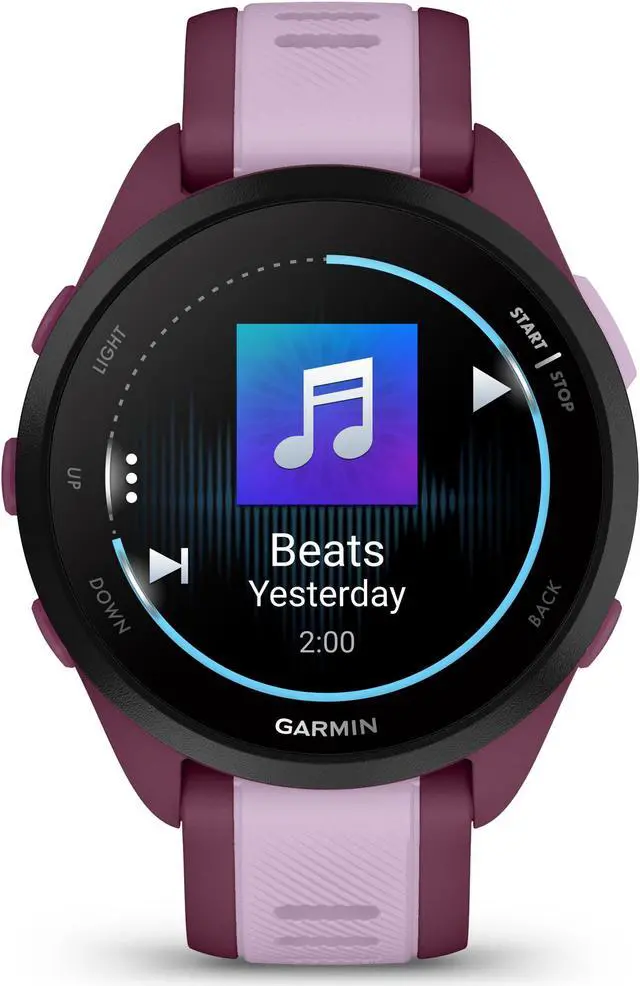 Alt view image 4 of 4 - Garmin Forerunner 165 Music GPS Running Smart watch Bundle - Berry/Lilac