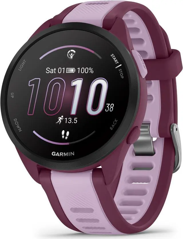 Alt view image 2 of 4 - Garmin Forerunner 165 Music GPS Running Smart watch Bundle - Berry/Lilac