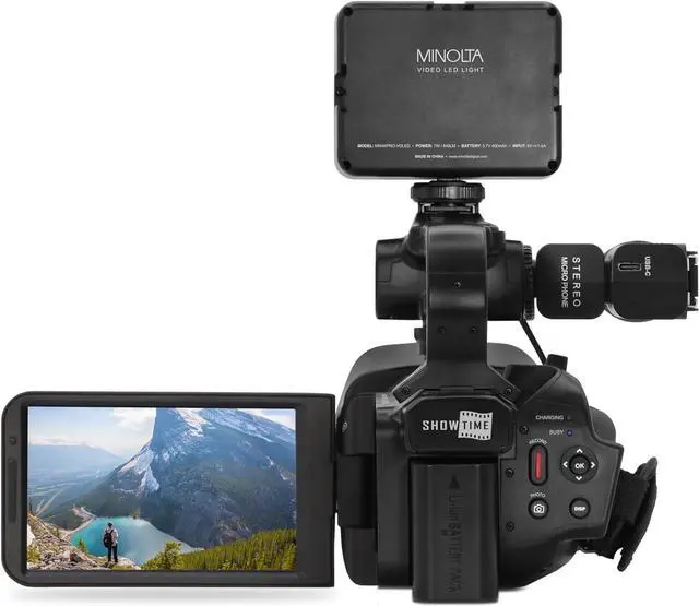 Alt view image 3 of 4 - Minolta MN4KPRO 4K60FPS Ultra HD / 64 MP Autofocus Pro Camcorder w/WiFi - Bundle