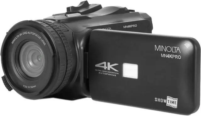 Alt view image 4 of 4 - Minolta MN4KPRO 4K60FPS Ultra HD / 64 MP Autofocus Pro Camcorder w/WiFi - Bundle