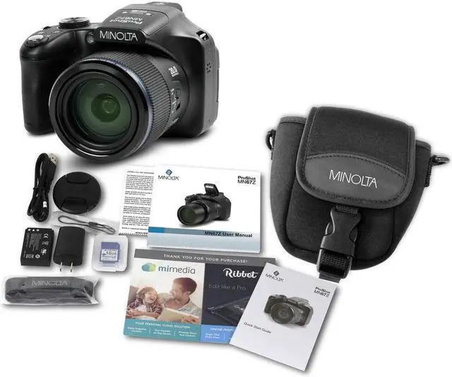 Alt view image 4 of 4 - Minolta Pro Shot 20 MP HD Digital Camera with 67x Zoom, 1080p HD Video Bundle (Black)