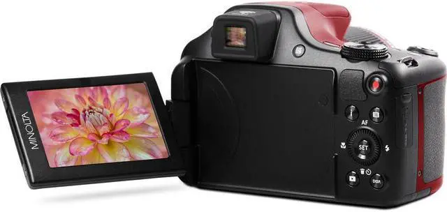 Alt view image 3 of 4 - Minolta Pro Shot 20 MP HD Digital Camera with 67x Zoom, 1080p HD Video Bundle (Red)