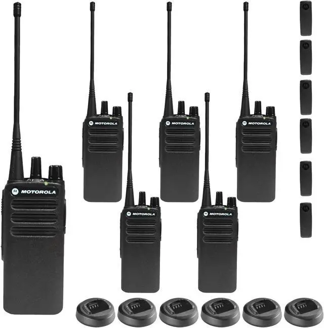 Main image of Motorola CP100D Analog UHF Portable Non-Display Two Way Radio, 16 Channel, 4 Watt - 6 Pack Bundle