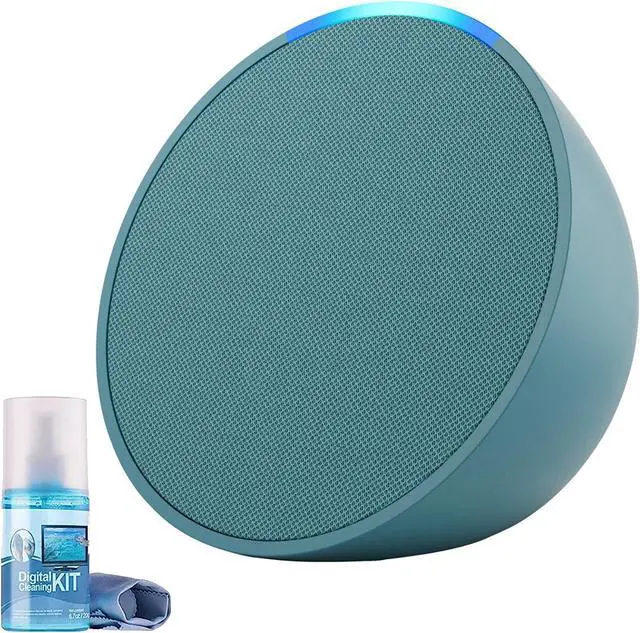 Main image of Echo Pop (1st Generation) Smart Speaker - Midnight Teal with Cleaning Kit