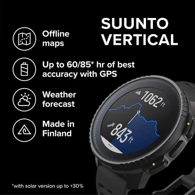 Alt view image 2 of 4 - SUUNTO Vertical: Adventure GPS Watch, Large Screen, Offline Maps,  Black/Black