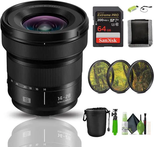 Main image of Panasonic LUMIX S Series Camera 14-28mm Lens Bundle With 64GB Card + Accessories
