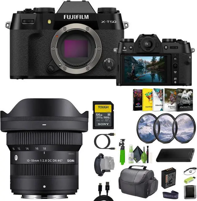 Main image of Fujifilm X-T50 Mirrorless Digital Camera + Sigma 10-18mm Contemporary Lens +More