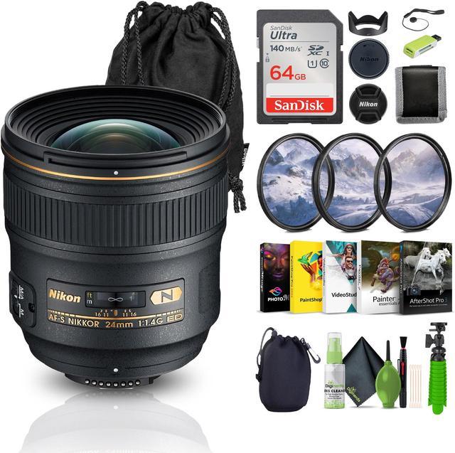 Nikon AF-S NIKKOR 24mm f/1.4G ED Auto Focus Zoom Lens (2184) Bundle