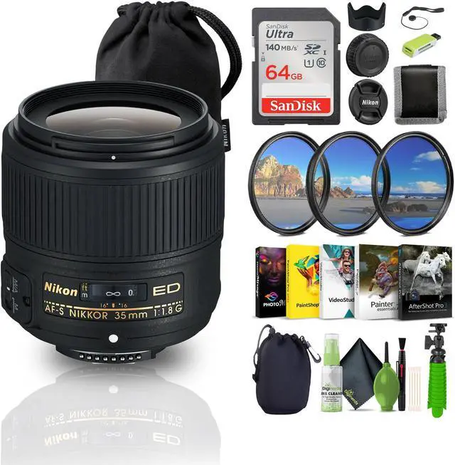 Main image of Nikon AF-S NIKKOR 35mm f/1.8G ED Auto Focus Zoom Lens (2215) Bundle