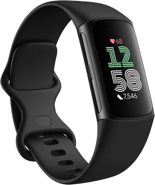 Main image of JAYSUING Charge 6 Fitness Tracker with Google apps, Heart Rate on Exercise Equipment, 6-Months Premium Membership Included, GPS, Health Tools and More, Obsidian/Black, One Size (S & L Bands Included)
